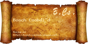 Bosch Csobád névjegykártya